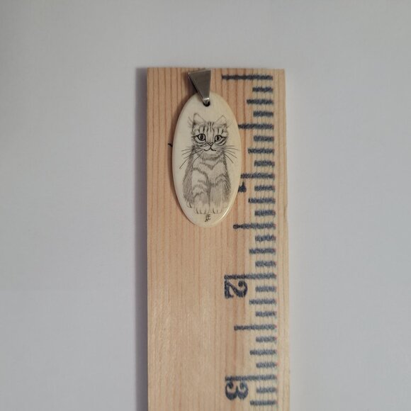 Cat Pendant & Dangle Earrings Sterling Silver Blue Inlay Kitty Lover Jewelry - Picture 15 of 15